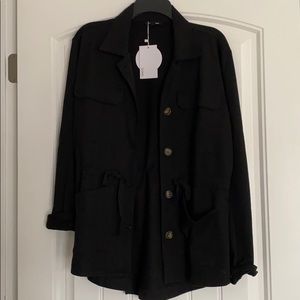Black cotton utility jacket